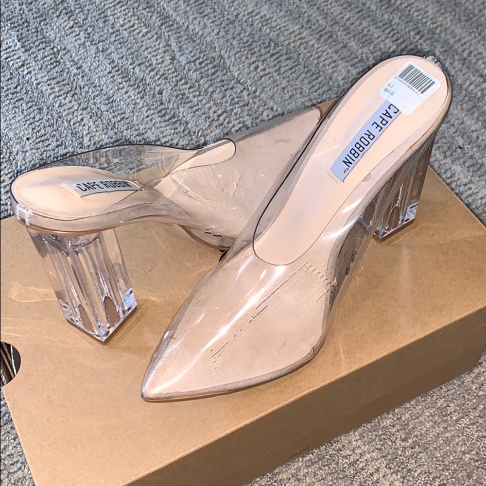 Clear Slip on Pointy Toe Heels